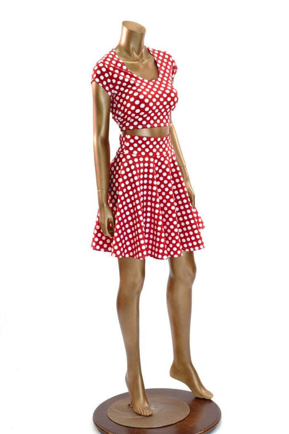 Polka Dot Minnie Skater Skirt & Crop - Coquetry Clothing
