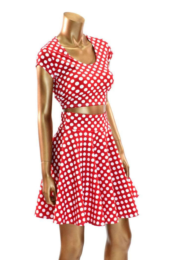 Polka Dot Minnie Skater Skirt & Crop - Coquetry Clothing