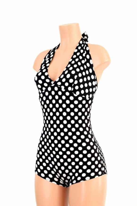 Polka Dot "Monroe" Halter Romper - Coquetry Clothing