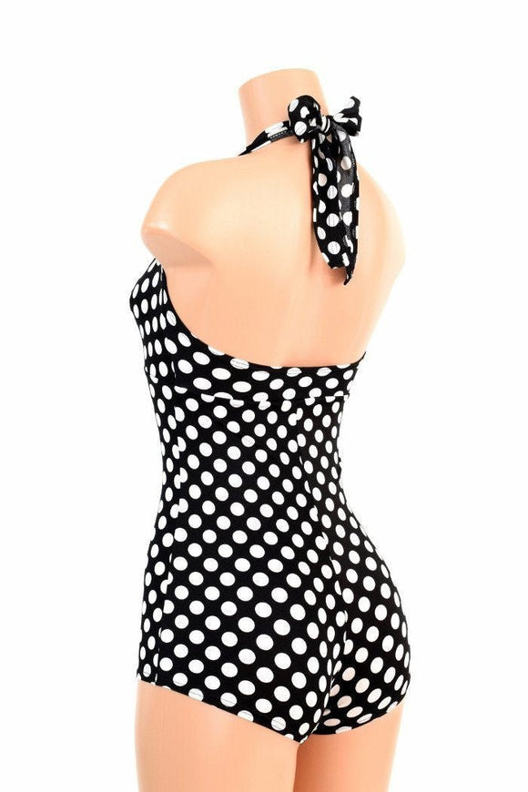 Polka Dot "Monroe" Halter Romper - Coquetry Clothing