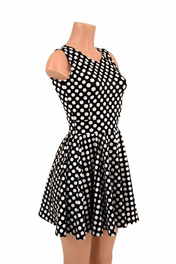 Polka Dot Pocket Skater Dress - Coquetry Clothing