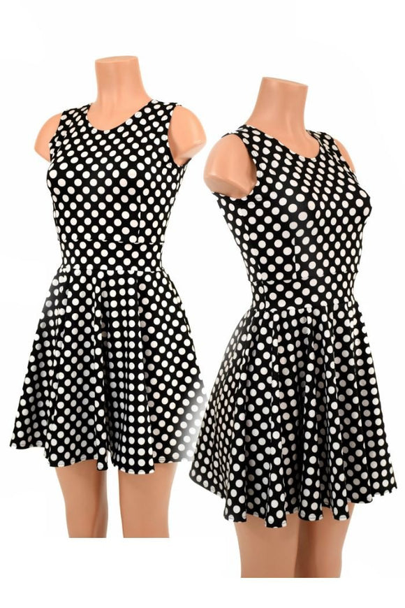 Polka Dot Pocket Skater Dress - Coquetry Clothing