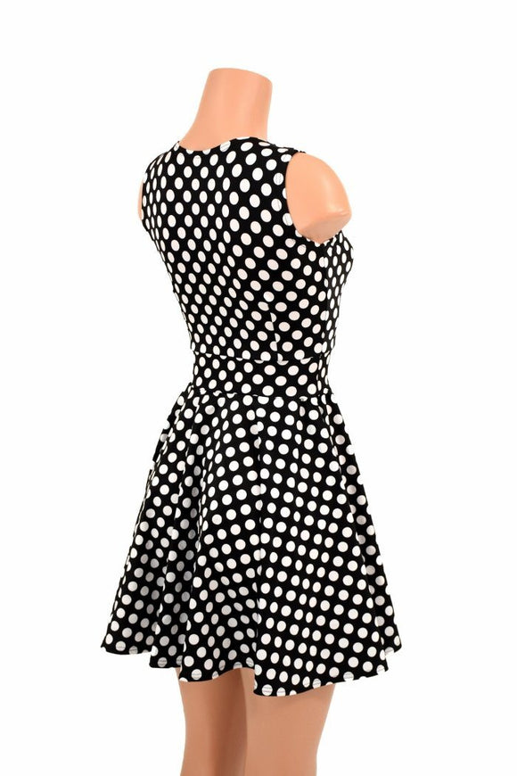 Polka Dot Pocket Skater Dress - Coquetry Clothing