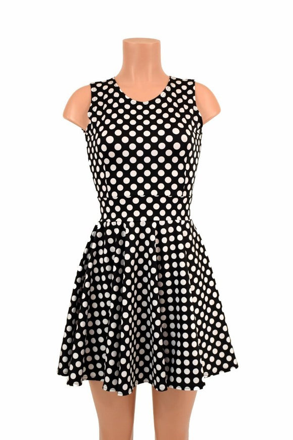 Polka Dot Pocket Skater Dress - Coquetry Clothing