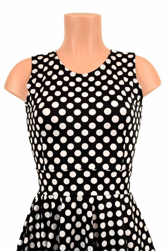 Polka Dot Pocket Skater Dress - Coquetry Clothing
