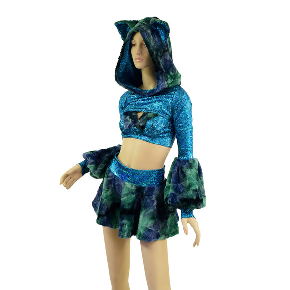 Poodle Sleeve 4 PC Minky Set with Cat Ears - Coquetry Clothing