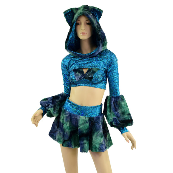 Poodle Sleeve 4 PC Minky Set with Cat Ears - Coquetry Clothing