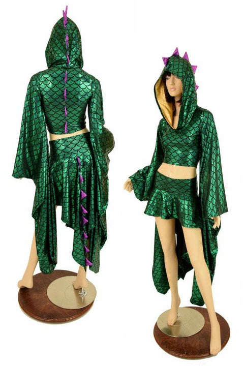 Dragon Tail Skirt & Crop Hoodie Set - Coquetry Clothing