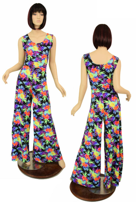 Sonic Bloom UV Wide Leg Jumpsuit - Coquetry Clothing