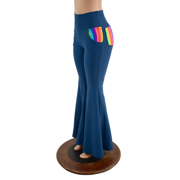 Poseidon High Waist Solar Flares with Rainbow Pockets - Coquetry Clothing