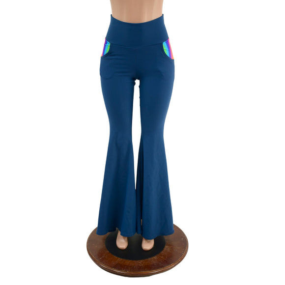 Poseidon High Waist Solar Flares with Rainbow Pockets - Coquetry Clothing