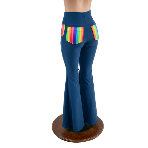 Poseidon High Waist Solar Flares with Rainbow Pockets - Coquetry Clothing