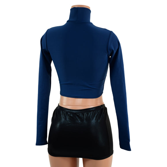 Poseidon Zen Long Sleeve Turtleneck Crop Top - Coquetry Clothing