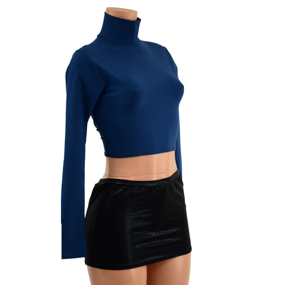 Poseidon Zen Long Sleeve Turtleneck Crop Top - Coquetry Clothing