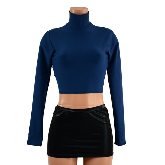 Poseidon Zen Long Sleeve Turtleneck Crop Top - Coquetry Clothing