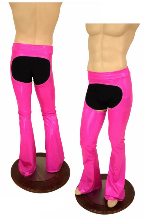 Mens Neon Pink UV GLOW Bootcut Chaps - Coquetry Clothing