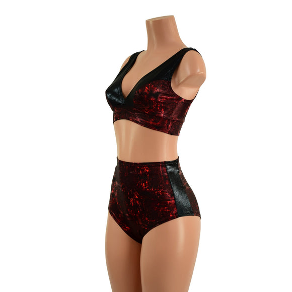 Primeval Red & Black Mystique Siren & Starlette Set - Coquetry Clothing