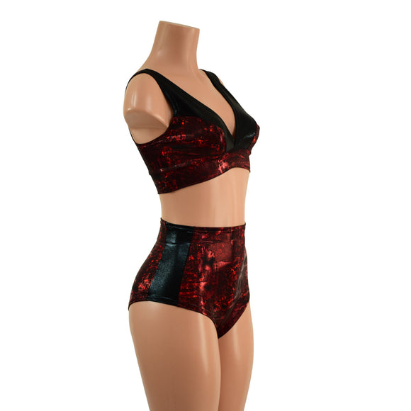 Primeval Red & Black Mystique Siren & Starlette Set - Coquetry Clothing