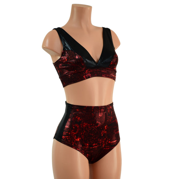Primeval Red & Black Mystique Siren & Starlette Set - Coquetry Clothing