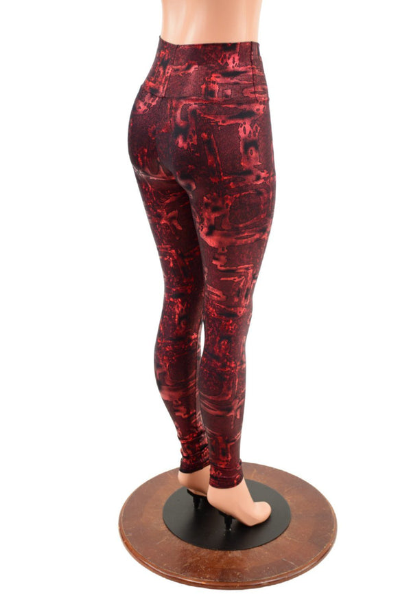 Primeval Red High Waist Leggings - Coquetry Clothing