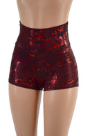 Primeval Red High Waist Shorts - Coquetry Clothing