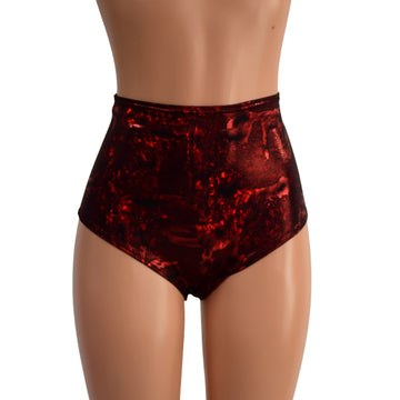 Primeval Red High Waist Siren Shorts - Coquetry Clothing
