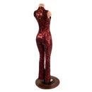 Primeval Red Sleeveless Stella Catsuit with Bootcut Leg - Coquetry Clothing