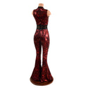 Primeval Red Solar Flare Catsuit with Keyhole Neckline - 4