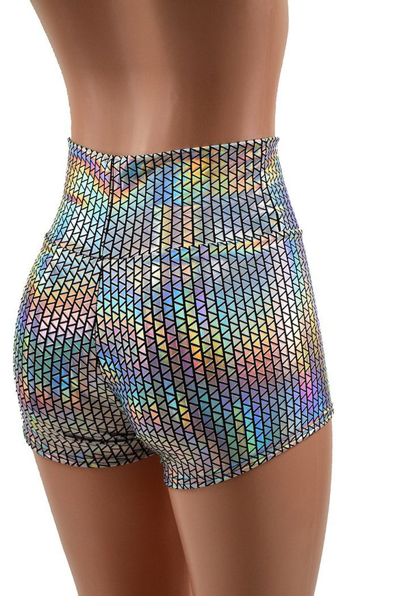 Prism High Waist Shorts READY to SHIP - Coquetry Clothing