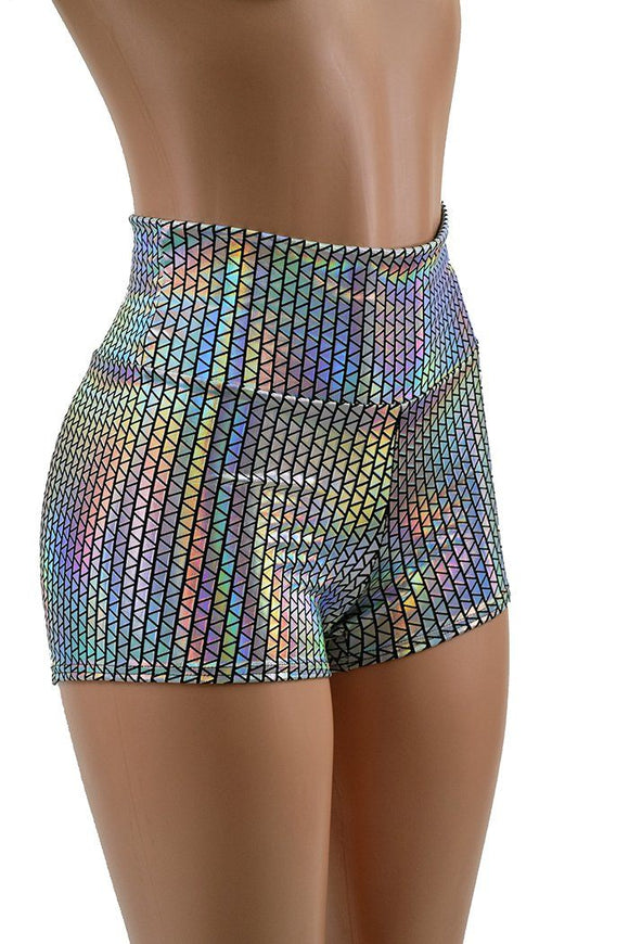 Prism High Waist Shorts READY to SHIP - Coquetry Clothing