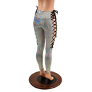 Prism Holographic Lace Up Leggings - Coquetry Clothing