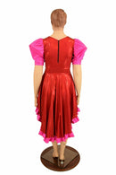 Puffed Sleeve Hi Lo Dress - Coquetry Clothing
