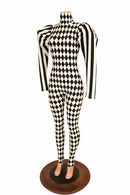 Puffed Sleeve "Victoria" Diamond Catsuit - Coquetry Clothing
