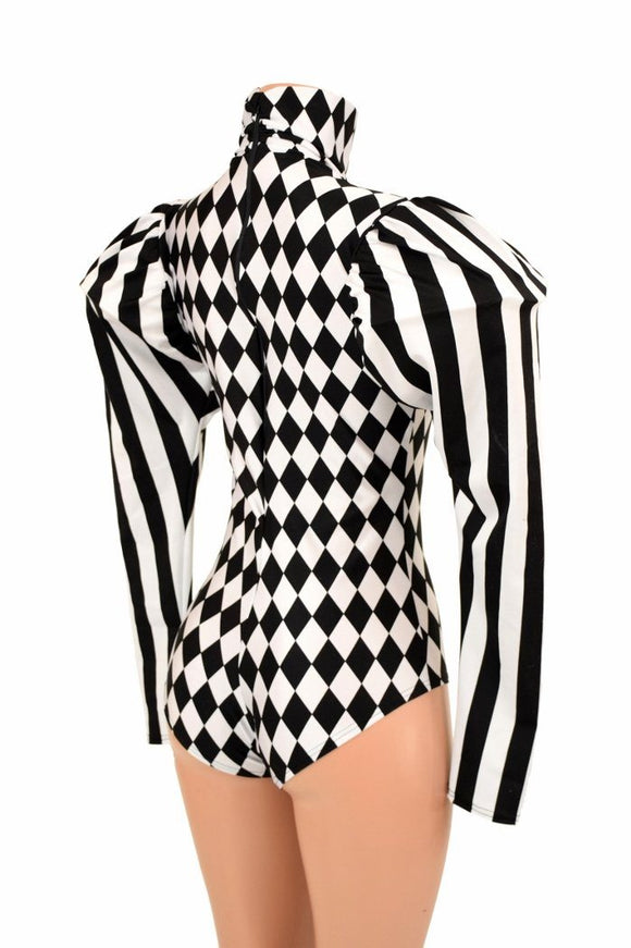 Puffed Sleeve "Victoria" Diamond Romper - Coquetry Clothing