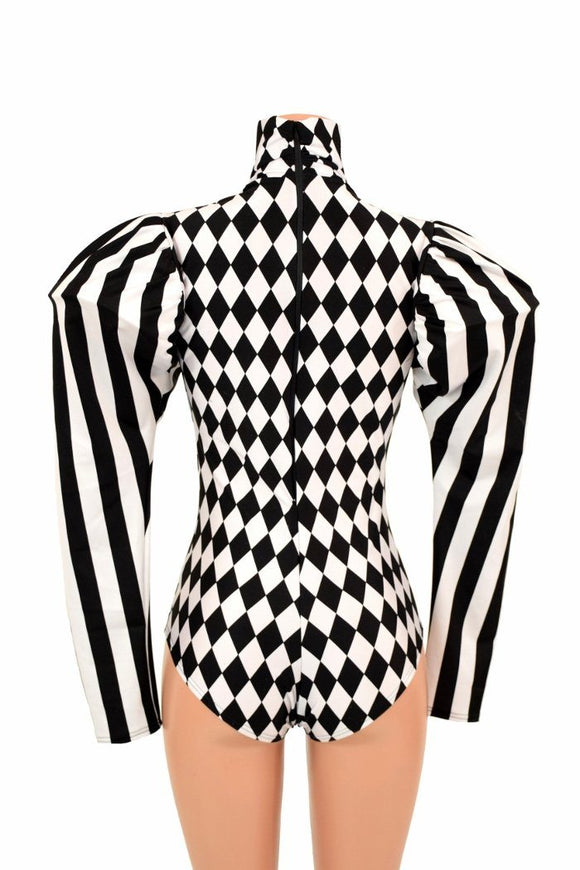 Puffed Sleeve "Victoria" Diamond Romper - Coquetry Clothing