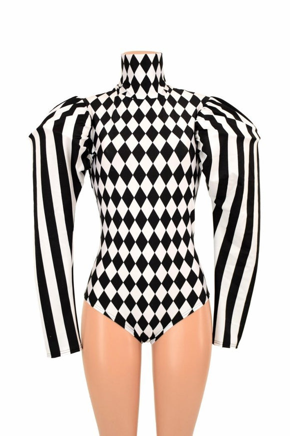 Puffed Sleeve "Victoria" Diamond Romper - Coquetry Clothing