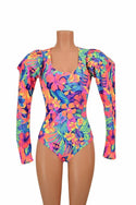 Ready to Ship Puffed Sleeve "Victoria" Floral Romper Small - 5