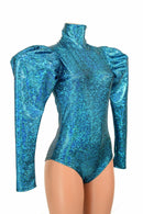 Puffed Sleeve "Victoria" Turquoise Romper - Coquetry Clothing