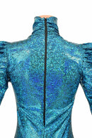 Puffed Sleeve "Victoria" Turquoise Romper - Coquetry Clothing