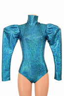 Puffed Sleeve "Victoria" Turquoise Romper - Coquetry Clothing