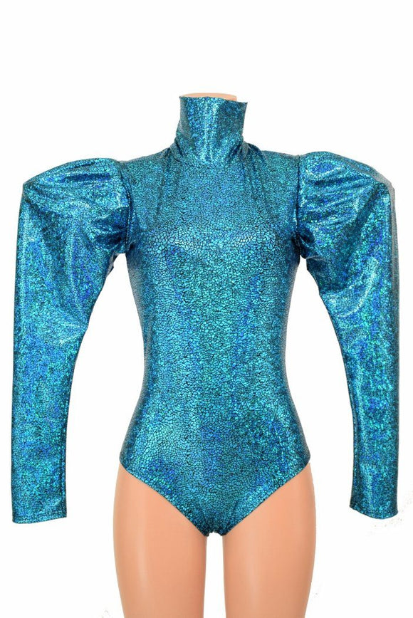Puffed Sleeve "Victoria" Turquoise Romper - Coquetry Clothing