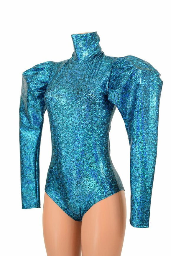 Puffed Sleeve "Victoria" Turquoise Romper - Coquetry Clothing