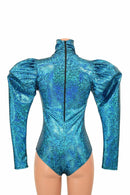 Puffed Sleeve "Victoria" Turquoise Romper - Coquetry Clothing