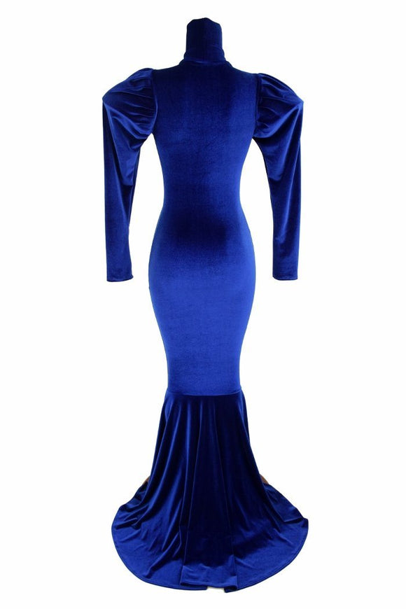 Puffed Victoria Sleeve Puddle Train Gown - Coquetry Clothing