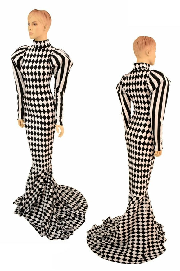 Puffed "Victoria" Sleeve Puddle Train Gown - Coquetry Clothing