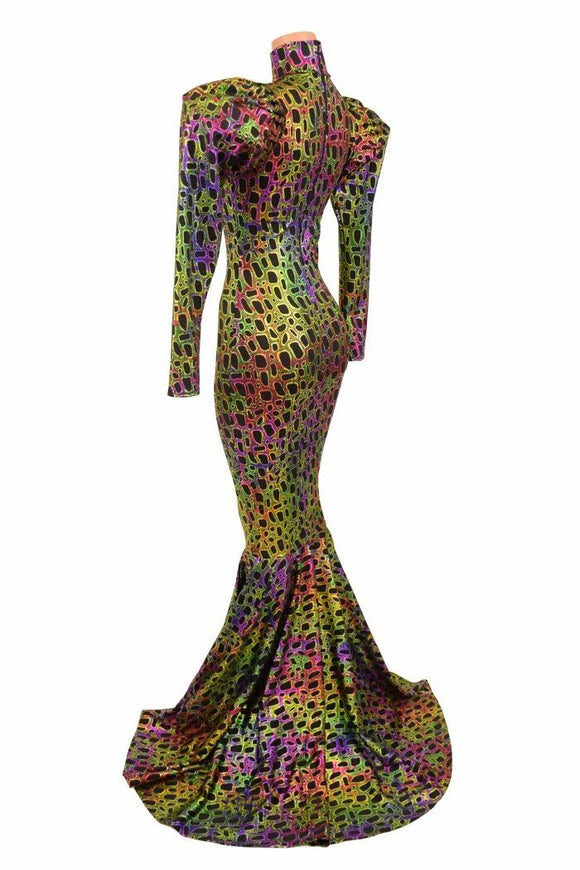 Puffed "Victoria" Sleeve Puddle Train Gown - Coquetry Clothing
