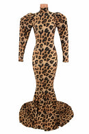 Puffed "Victoria" Sleeve Puddle Train Gown - Coquetry Clothing