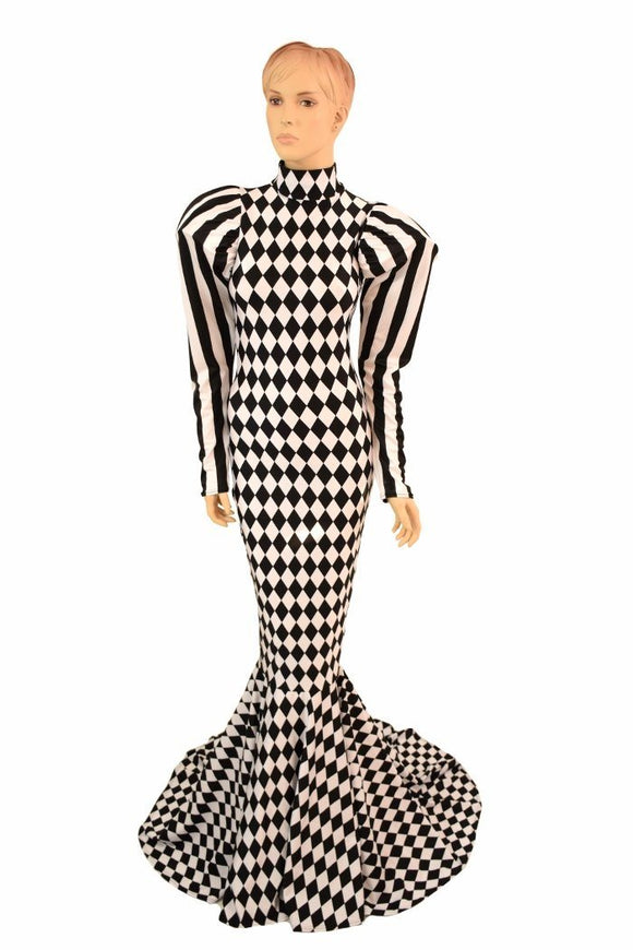 Puffed "Victoria" Sleeve Puddle Train Gown - Coquetry Clothing