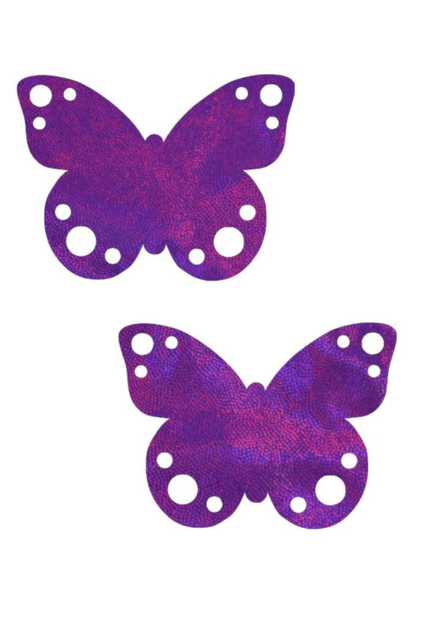 Purple Holo Butterfly Pasties - 1