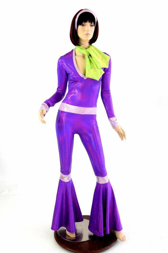 Purple 70's Super Sleuth Catsuit - Coquetry Clothing